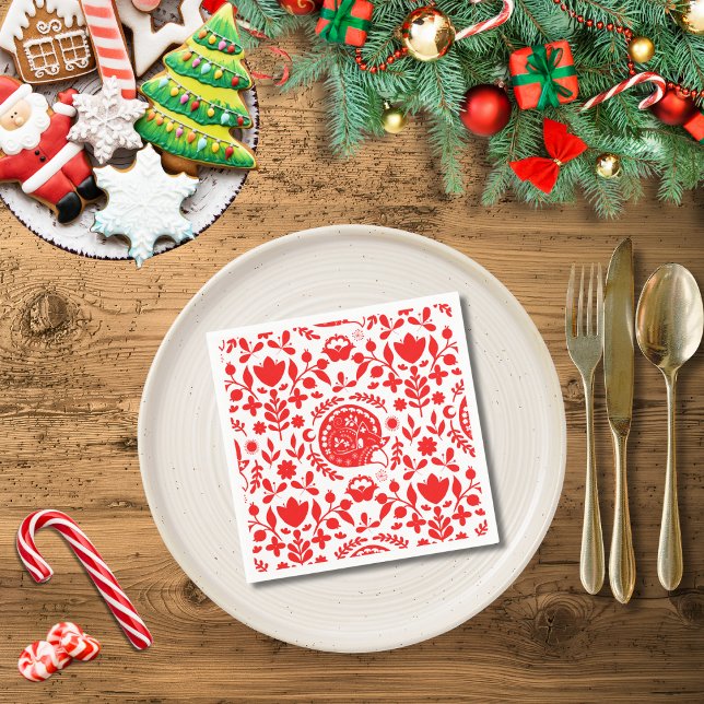 Sleeping Fox Folk Art Napkins (Creator Uploaded)