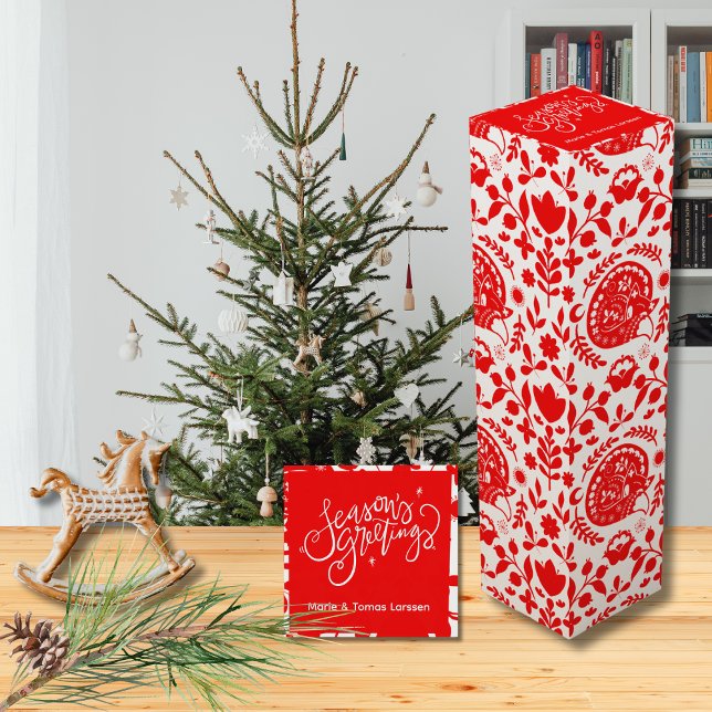 Sleeping Fox Folk Art Wine Gift Box (Creator Uploaded)