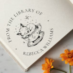 Sleeping Fox in Magical Teacup Bookplate Library Rubber Stamp<br><div class="desc">Sleeping Fox in Magical Teacup Bookplate Library self-inking stamp. Mark your treasured books with this charming personalized library stamp, featuring a sleeping fox curled inside a celestial teacup. Surrounded by stars and vintage details, this "From the Library Of" design adds a magical, woodland touch to your collection. A perfect gift...</div>