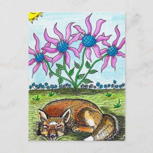 Sleeping Fox Postcard