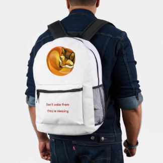 Sleeping Fox Printed Backpack