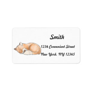 Sleeping Fox Return Address Label