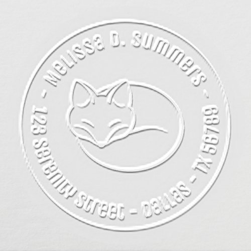 Sleeping Fox Round Address Embosser