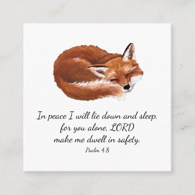 Sleeping Fox Scripture Card (Front)