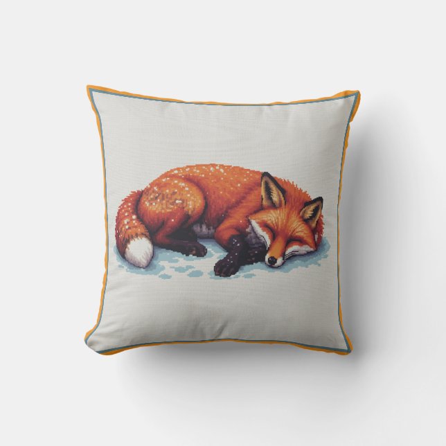 Sleeping Fox Throw Pillow (Front)