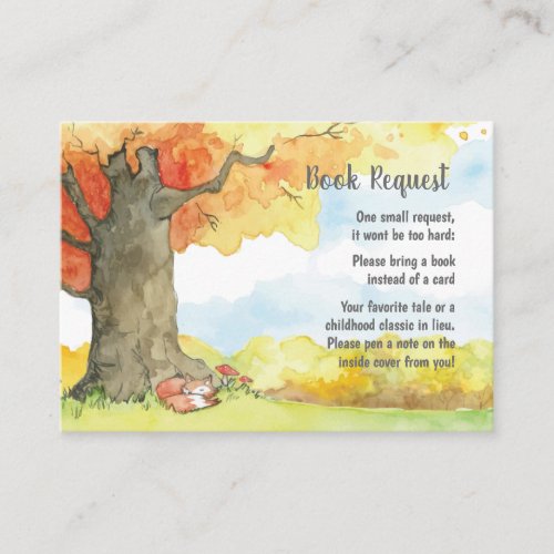 Sleeping Fox Under a Tree Book Request Card