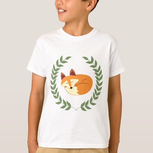 Sleeping Fox with Laurel Wreath T-Shirt (Front)