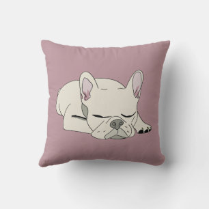 Sleeping French Bulldog Throw Pillow