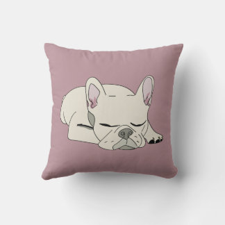 Sleeping French Bulldog Throw Pillow