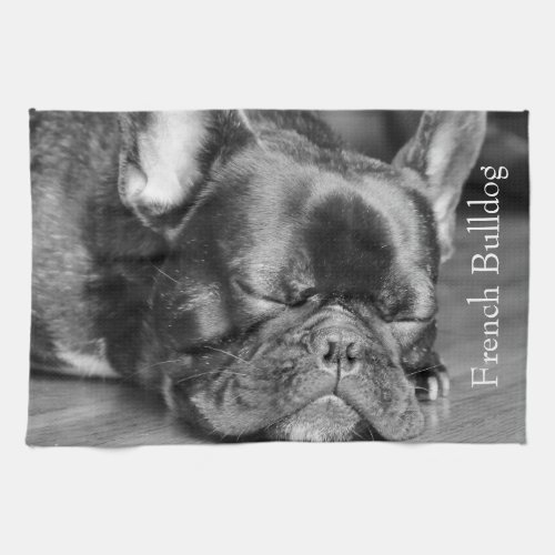 Sleeping French Bulldog Towel