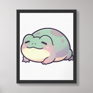 Sleeping Frog Matte Poster Cute Cozy Frog Aestheti