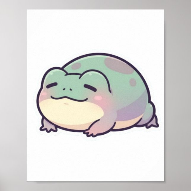 Sleeping Frog Poster Cute Cozy Frog Aesthetic Rela (Front)