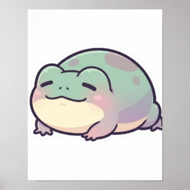 Sleeping Frog Poster Cute Cozy Frog Aesthetic Rela (Front)
