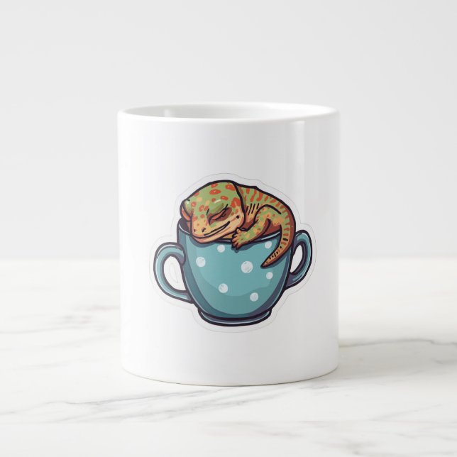 Sleeping gecko giant coffee mug (Front)