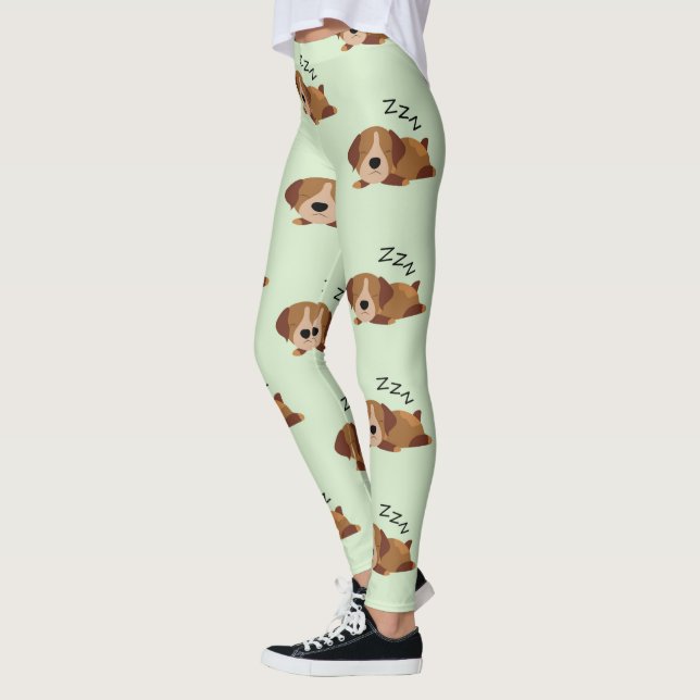 Sleeping German Shorthaired Pointer Dog Lover ZZZ Leggings (Left)