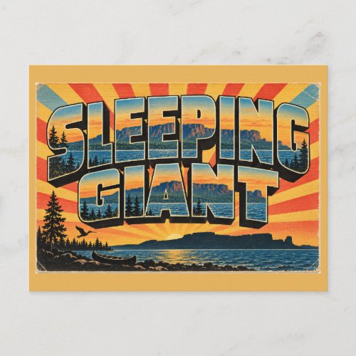 Sleeping Giant ON Lake Superior Boreal Forest Art Postcard