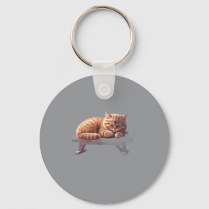 Sleeping Ginger Cat Keychain