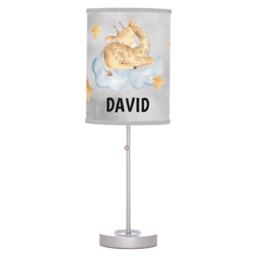 Sleeping Giraffe Twinkle Sweet Dreams Boy Nursery Table Lamp