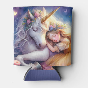 Sleeping Girl Unicorn Dreamscape Can Cooler
