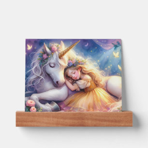 Sleeping Girl Unicorn Dreamscape Picture Ledge
