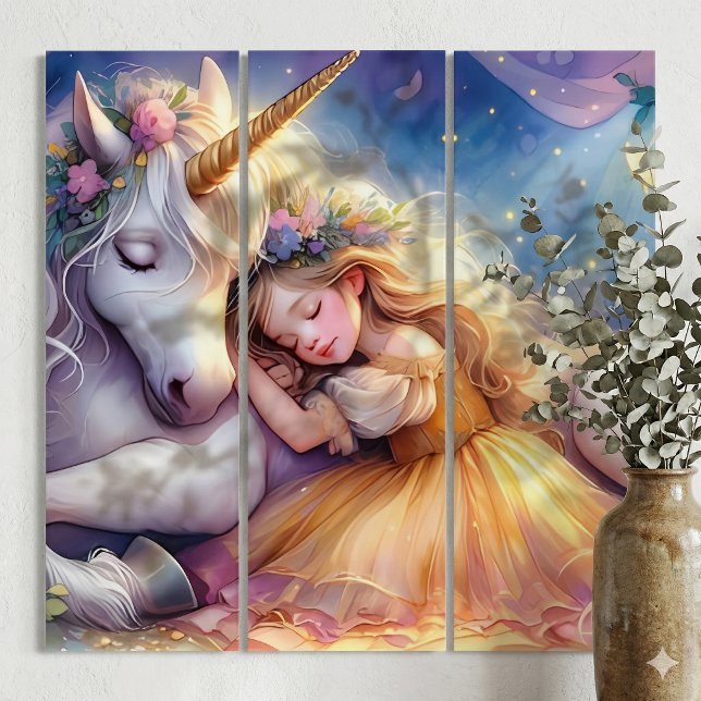 Sleeping Girl Unicorn Dreamscape Triptych (Sleeping Girl Unicorn Dreamscape Triptych)