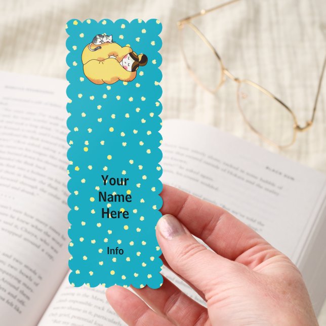 Sleeping Girl with Cozy Cat Bookmarks (Hand)
