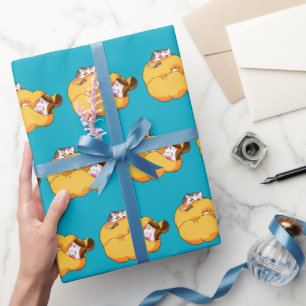 Sleeping Girl with Cozy Cat Wrapping Paper