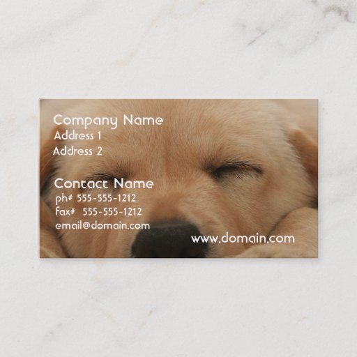 Customizable Sleeping Golden Retriever Business Card