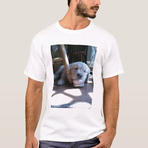 Sleeping Golden Retriever Puppy T_Shirt