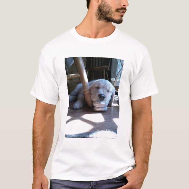 Sleeping Golden Retriever Puppy T-Shirt (Front)