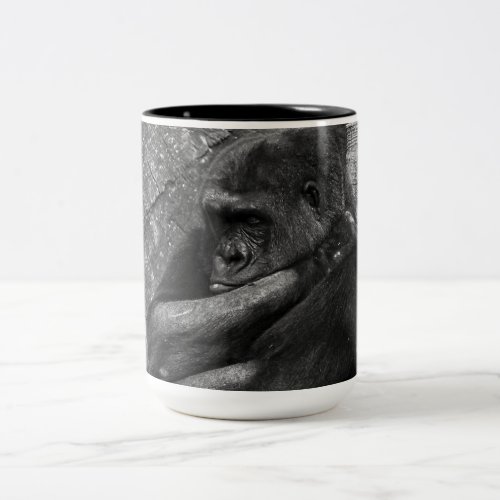 Sleeping Gorilla Primate Two_Tone Coffee Mug