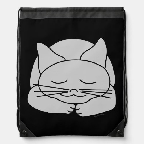Sleeping Gray Cat Drawstring Bag