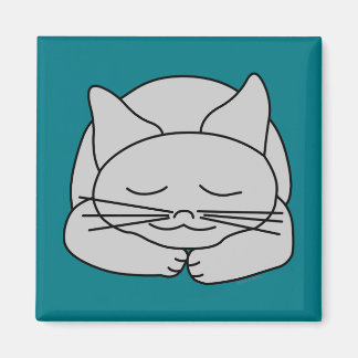 Sleeping Gray Cat Magnet