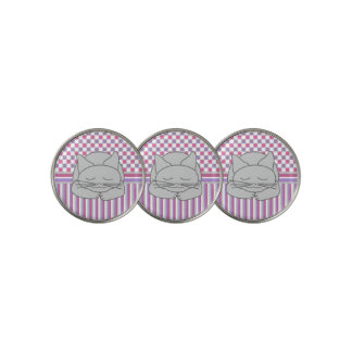 Sleeping Gray Cat Pattern Golf Ball Marker