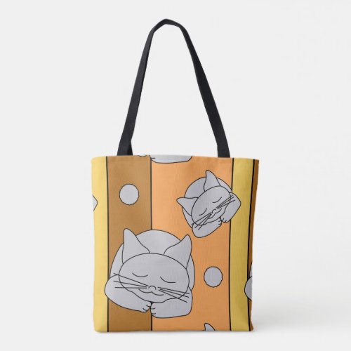 Sleeping Gray Cat Tote Bag