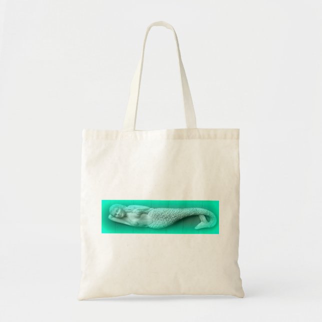 sleeping green mermaid tote bag (Front)