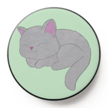 Sleeping Grey Kitten Popsocket