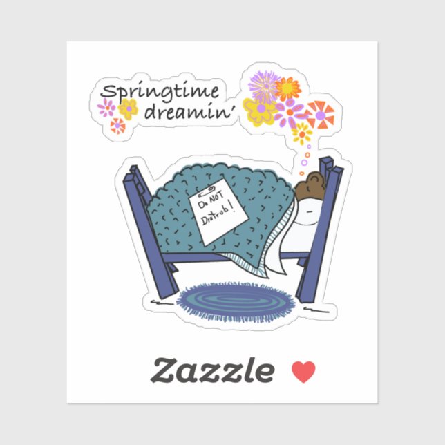 Sleeping Groundhog Dreaming of Spring Sticker (Sheet)