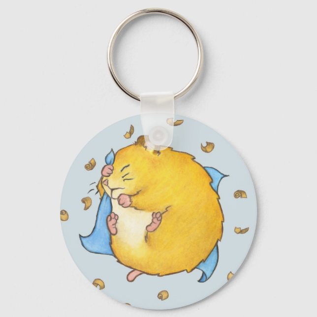 Sleeping Hamster Ted Keychain (Front)