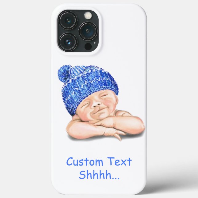 Sleeping Happy Baby Funny iPhone Case Custom Text (Back)