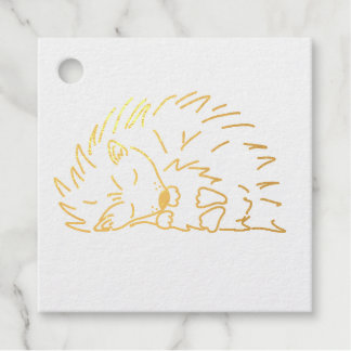 Sleeping Hedgehog Foil Favor Tags