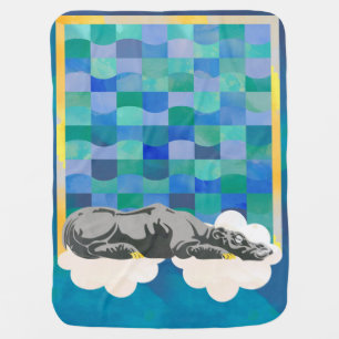 Sleeping Hippo Baby Blanket