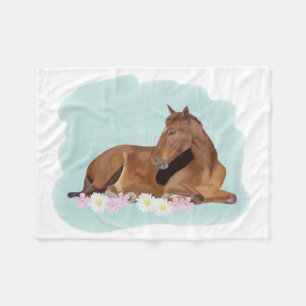 Sleeping Horse Fleece Blanket