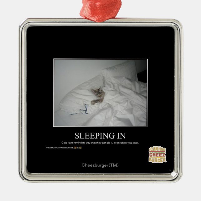 Sleeping In Metal Ornament (Front)