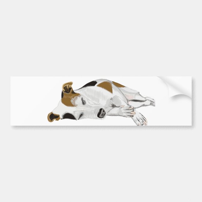 Sleeping Jack Russell Bumper Sticker (Front)