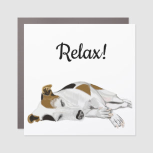 Sleeping Jack Russell Car Magnet