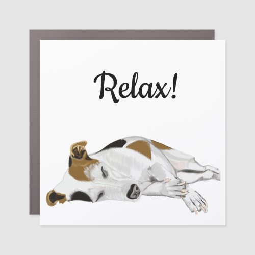 Sleeping Jack Russell  Car Magnet