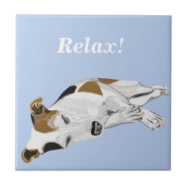 Sleeping Jack Russell Coffee Mug Ceramic Tile (Front)