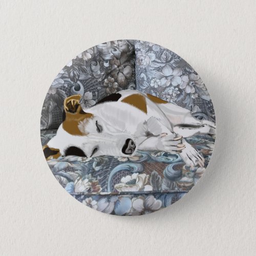 Sleeping Jack Russell Pinback Button