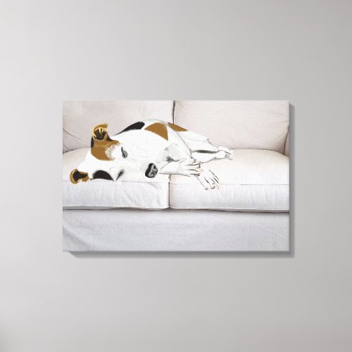 Sleeping Jack Russell Terrier  Canvas Print